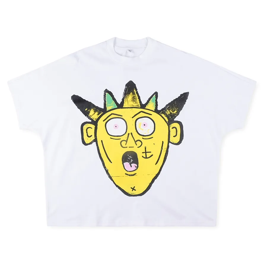 24SS Camisetas Blutosatire Billdog Wimpy Kid Tee Camisetas de Manga Curta Camisetas com Impressão Tops 1 Qualidade Hip Hop High Street Camiseta Branca
