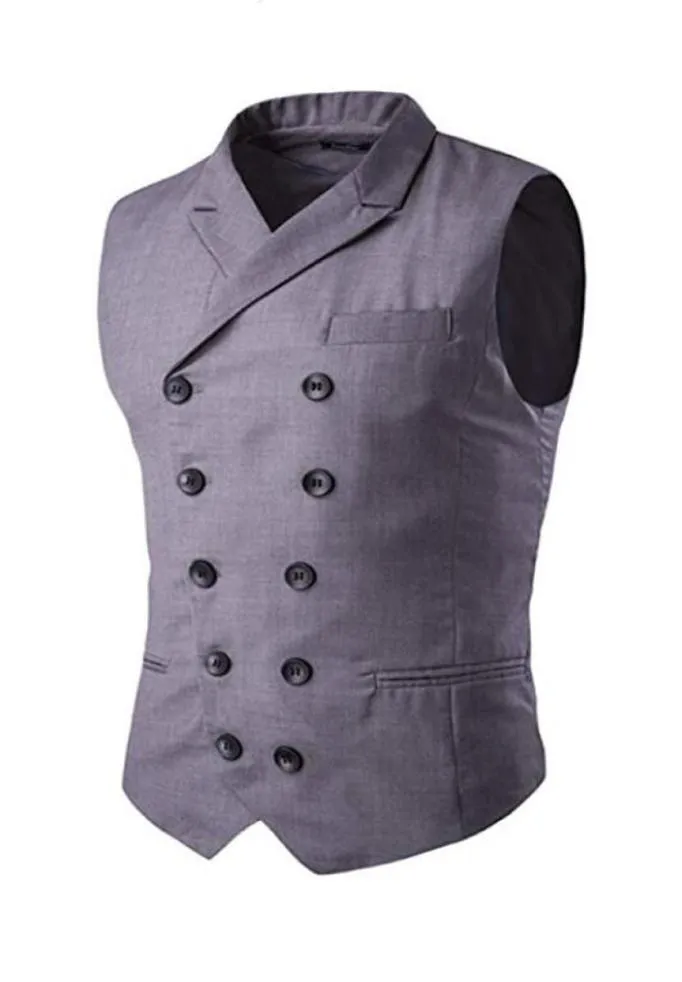 Gilet da uomo slim fit business casual smoking gilet doppio petto gilet intelligente gilet sposo groomsmen uomo indossa personalizzato Ma9491080