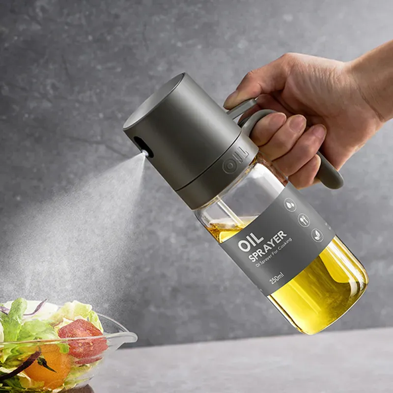 Bouteille de pulvérisation d'huile d'olive pour la cuisson BBQ friteuse à Air salade cuisson distributeurs d'huile en verre à haute teneur en Borosilicate pulvérisateur monsieur