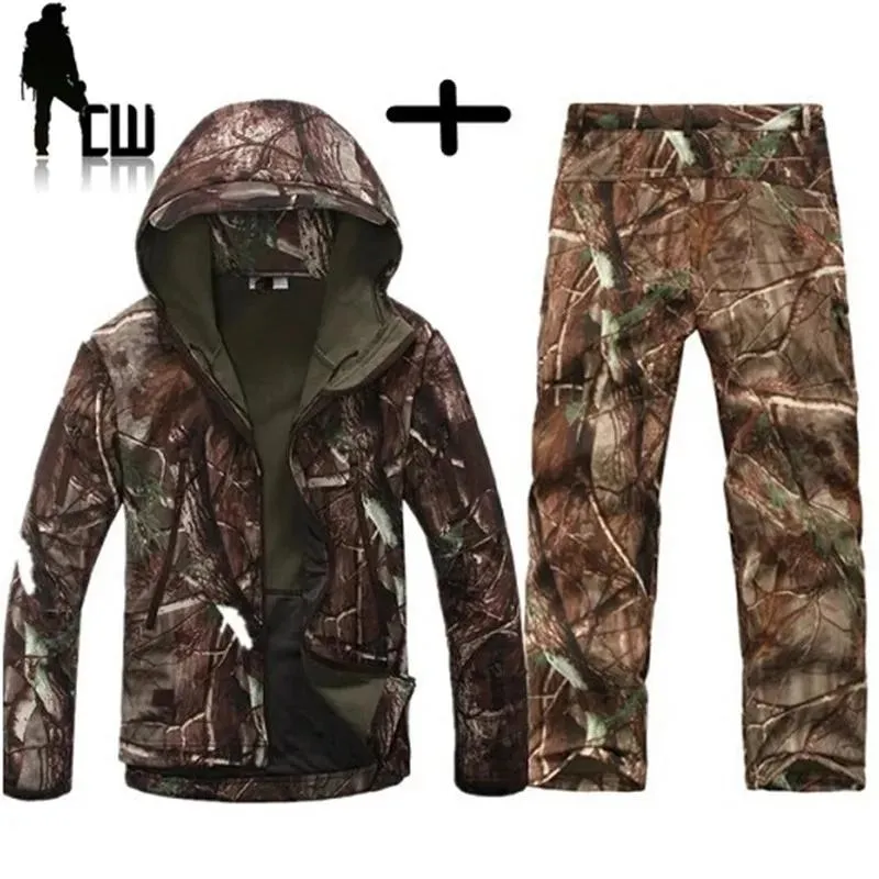 Vestes Tad Gear tactique Softshell Camouflage veste ensemble hommes armée coupe-vent imperméable chasse vêtements ensemble militaire extérieur veste