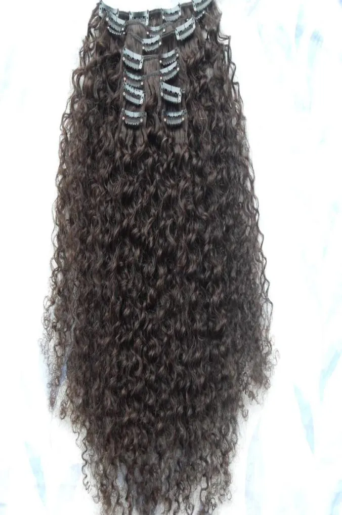 Brazilian hair African American afro kinky curly hair clip in human hair extensions natural black clips Extensions9717195