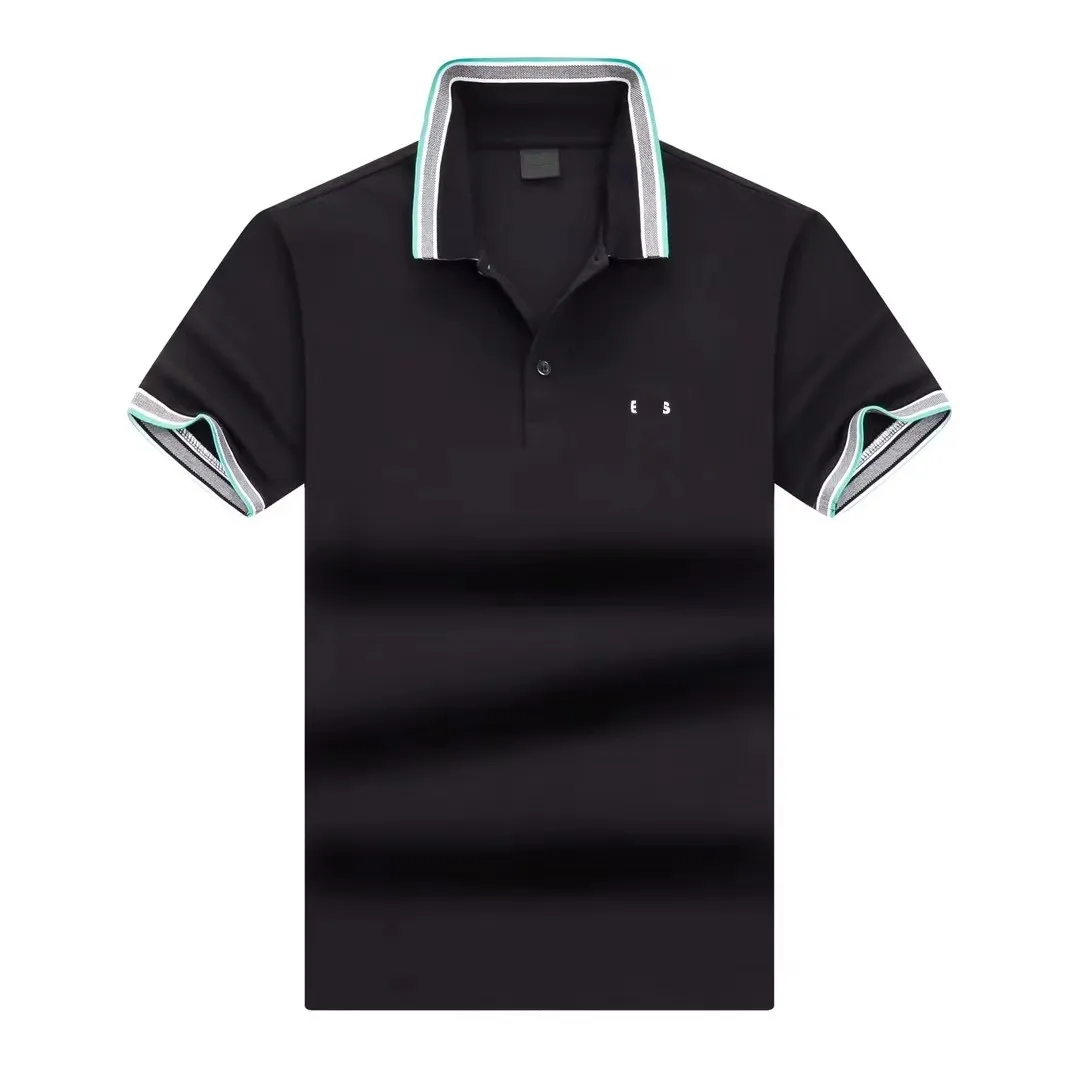 Polo shirt desinger vêtements hommes vêtements haut coton décontracté poitrine lettre motif patchwork luxe à manches courtes respirant affaires hommes mode chemise Asie taille M 3XL