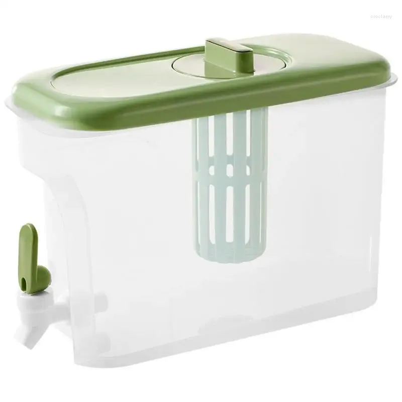 Vattenflaskor 4L Kall vattenkokare med kran Stor kapacitet Kylskåpkanna Dryck Dispenser Limonade Bottle Summer Cool Bucket