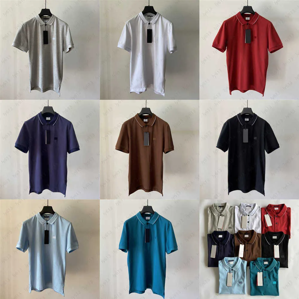 Camisetas de verão para homens Designer Polo Camisa Homens Tops Juventude Maré Negócios Casual Frisado Lapela de Algodão de Manga Curta Mens Camiseta Cp Empresas Roupas