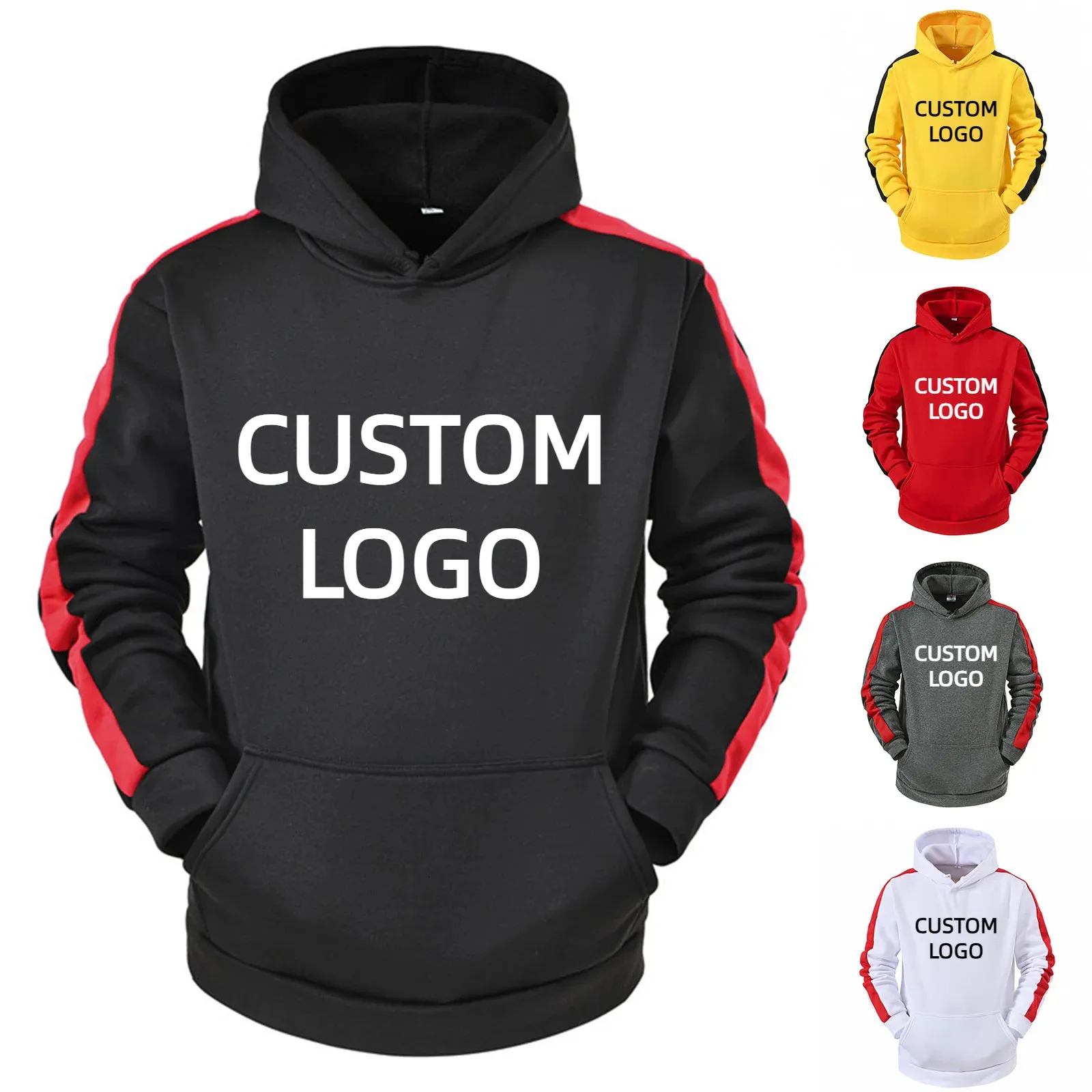 Custom heren hooded sweatshirt herfst winter mode lange mouw jas casual sport streetwear diy mannelijke hoodies s-4xl 240102