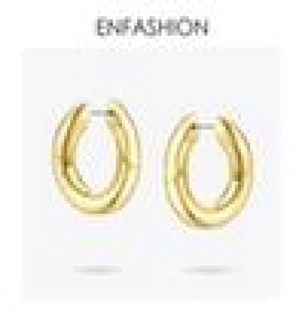 ENFASHION Punk Link Chain Hoop Earrings For Women Gold Color Small Circle Hoops Earings Fashion Jewelry Aros De Moda8636662