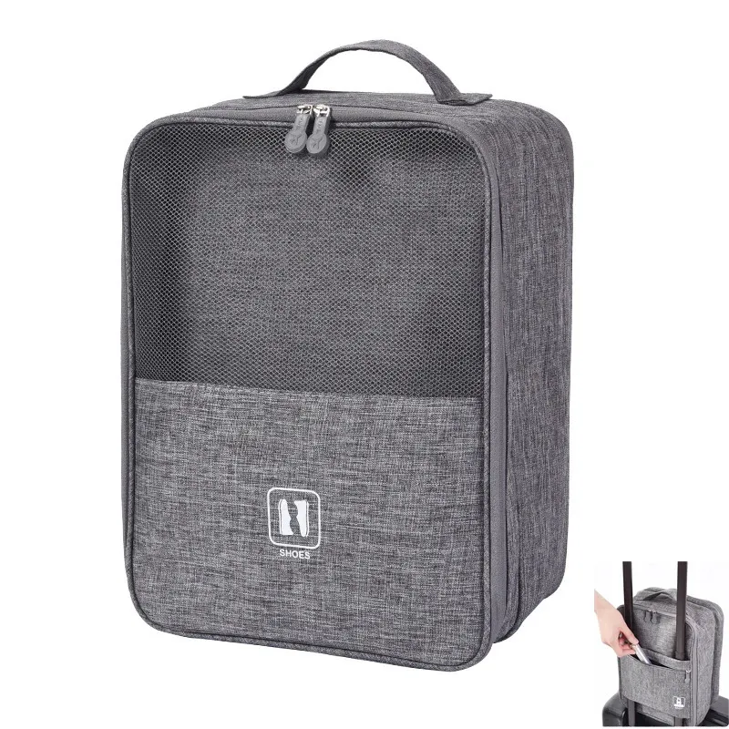 1PC Gray black cyan portable travel shoe bag waterproof storage fashion luggage 240102