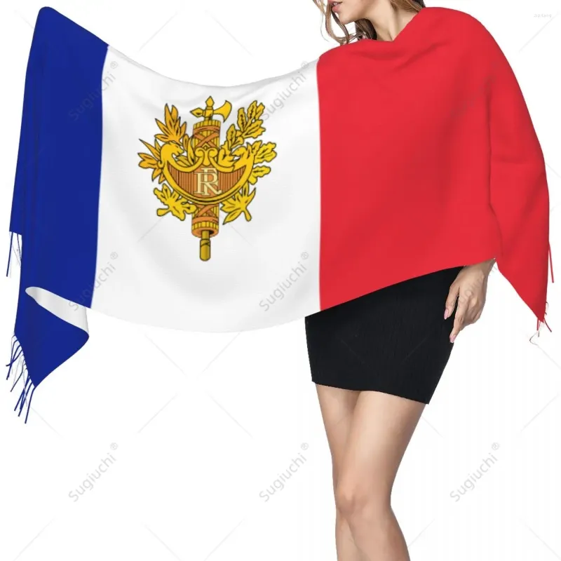 Scarves France Emblem Flag Scarf Pashmina Warm Shawl Wrap Hijab Spring Winter Multifunction Unisex