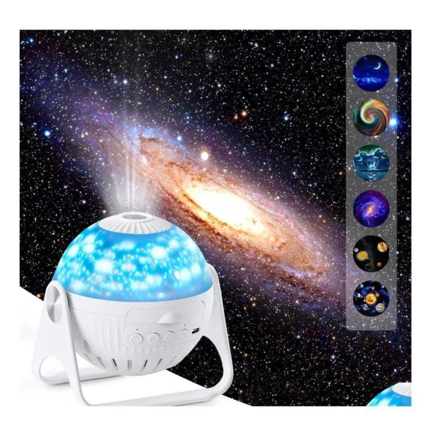 Veilleuses Veilleuse planétarium projecteur système solaire lampe de projection 360 ° réglable avec planètes Neba lune étoile plafond Ga6201232