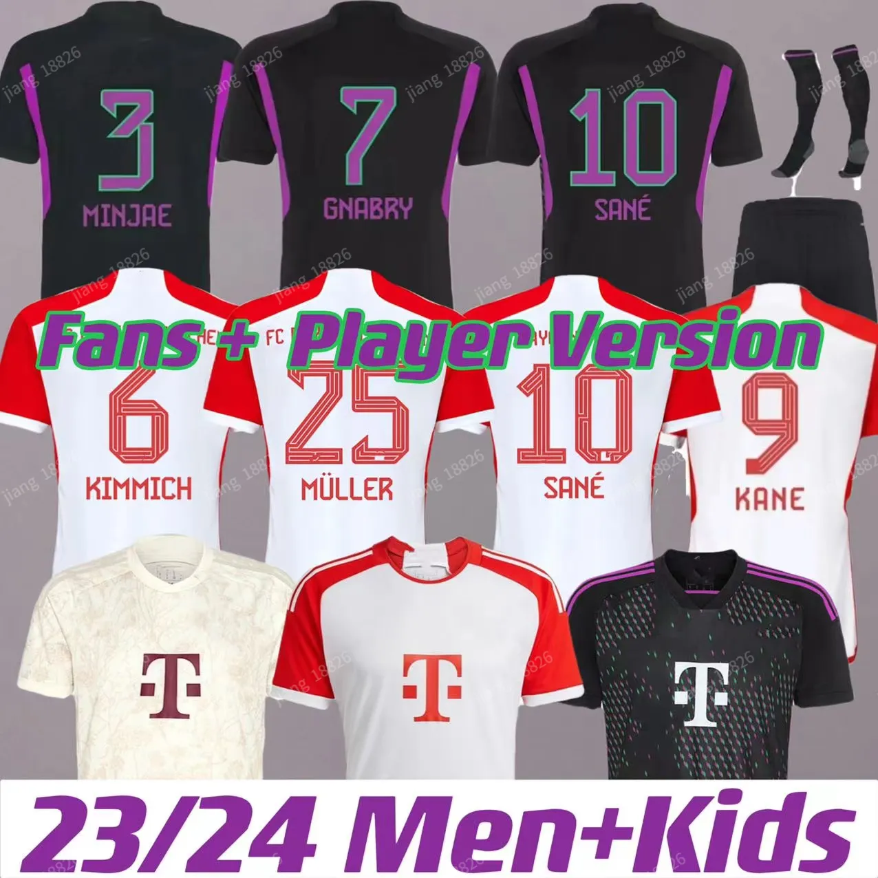 KANE Soccer Jerseys MUSIALA DE LIGT 23 24 Kits Enfant Joueur SANE HERNANDEZ BAYERNS Munich Gnabry Oktoberfest MULLER DAVIES KIMMICH Chemise de football Hommes Kit Enfants