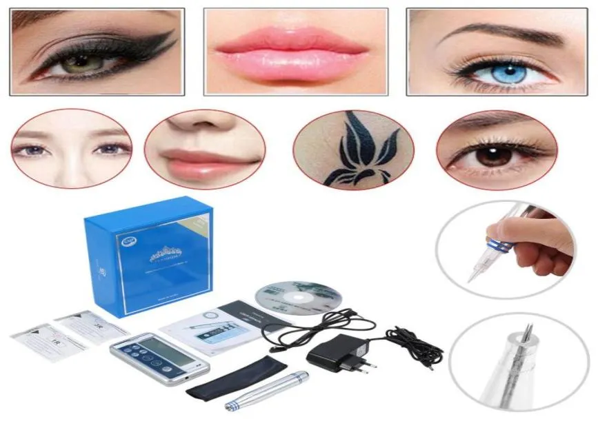 Cyfrowe stałe zestawy maszynowe do tatuażu makijażu Mikrobant Mikroblading Mikroblading Pens Lip Eyeeline Mts Cosmeticos Beauty Salon1454843