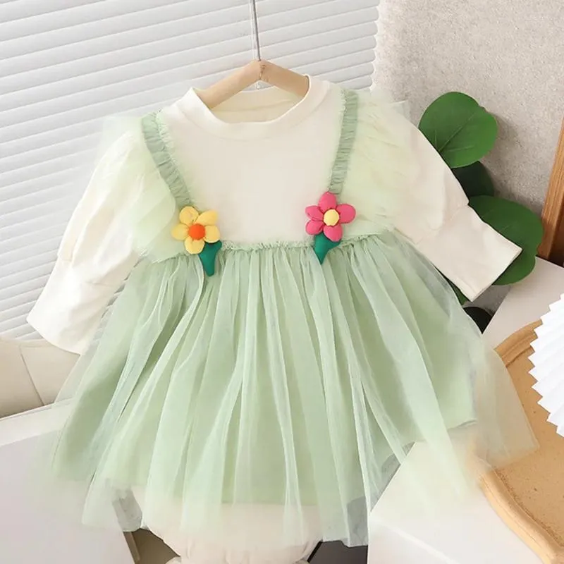 Vestidos de menina meninas vestido de manga longa primavera autun malha retalhos princesa ação de graças boutique crianças roupas