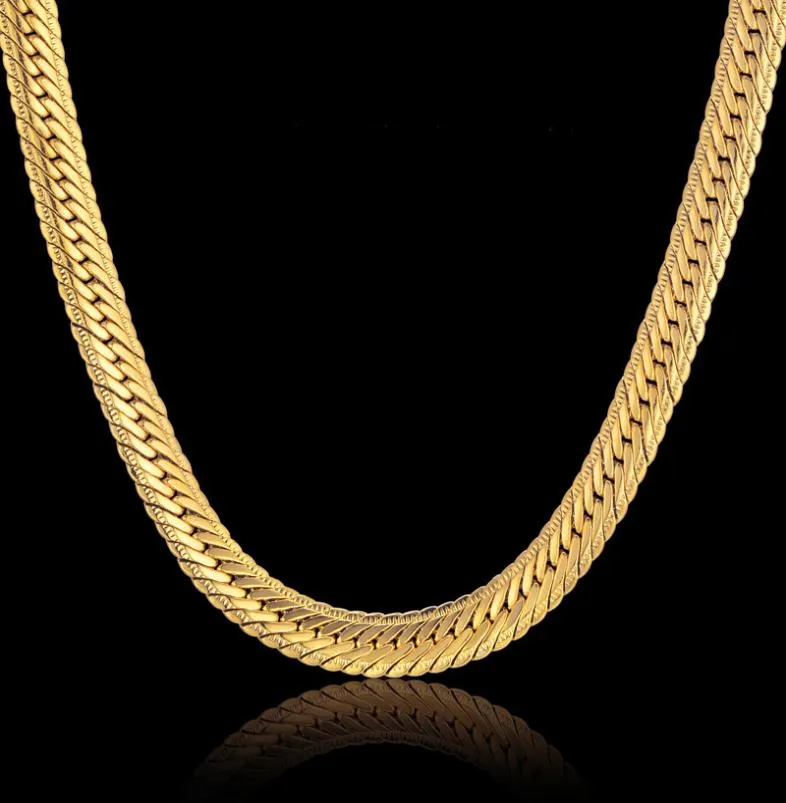 Toute la chaîne en or longue vintage pour hommes Hip Hop chaîne collier 8MM couleur or épais colliers Men039s bijoux Colar Coll8276218