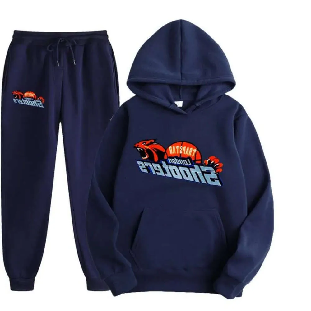 Herrespår män klädtrakten set Trap Star Shooter Sportswear hoodie byxor 2 stycke kostym mode hip hop streetwear märke billig mac