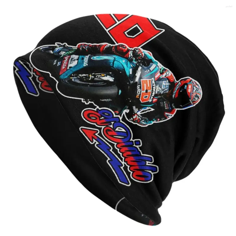 Bérets Fabio Quartararo Français Moto Racer Skullies Bonnets Casquettes Hommes Femmes Unisexe Cool Hiver Chaud Tricot Chapeau Adulte Bonnet Chapeaux