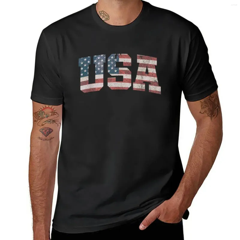 Men's Polos USA Flag Patriotic 4th Of July America T-Shirt Oversized Boys T Shirts Mens Clothes