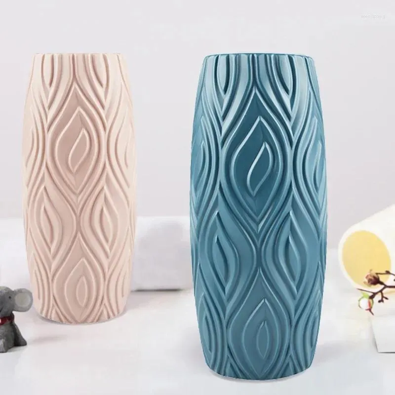 Vasi Vaso di plastica Colore nordico Decorazione creativa della camelia Fiore bagnato e secco Smalto imitazione resistente alle cadute