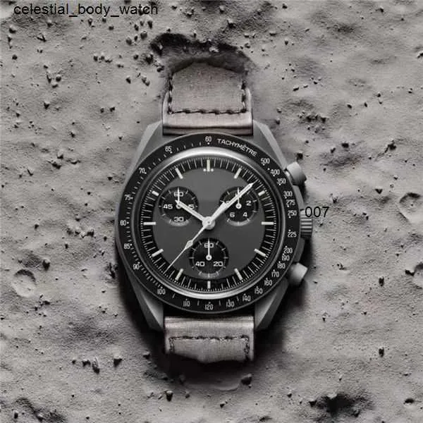 Keramiskt material Moonswatch Bioceramic Quarz Chronograph Mens Womens Watch Mission to Mercury Nylon Luxury Watch James Montre de Luxe Limited Edition Mast 39G4