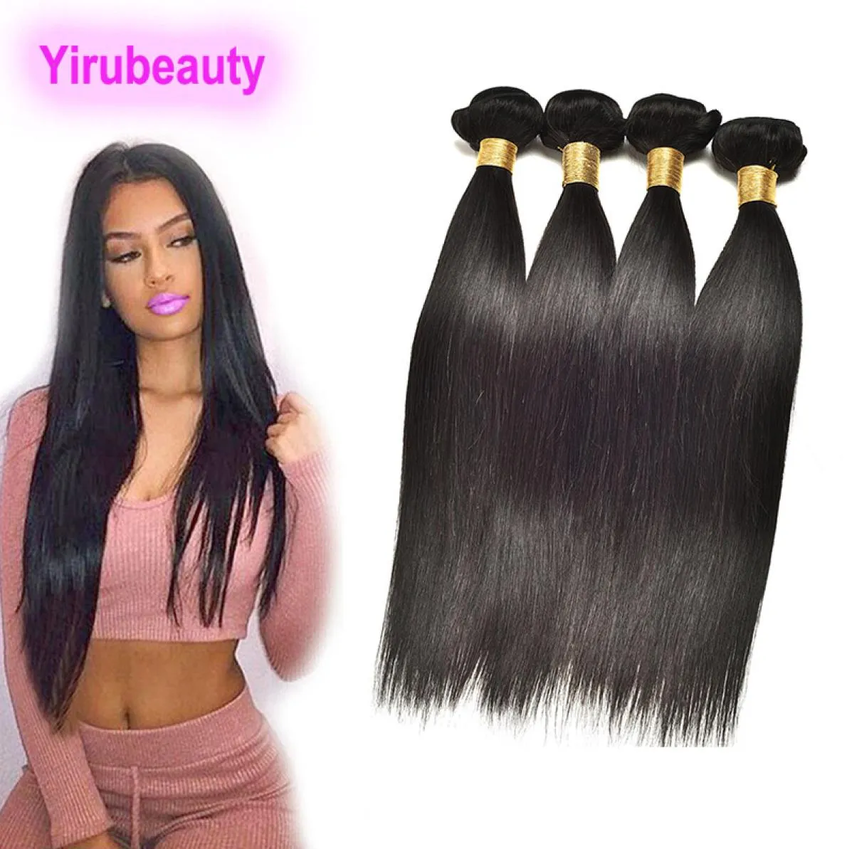 Indian Virgin Hair Extensions 4 of 5 bundels Body Wave Recht Extensies van echt haar 3 bundels Dubbele inslagen 830 inch Natuurlijk Colo5776918