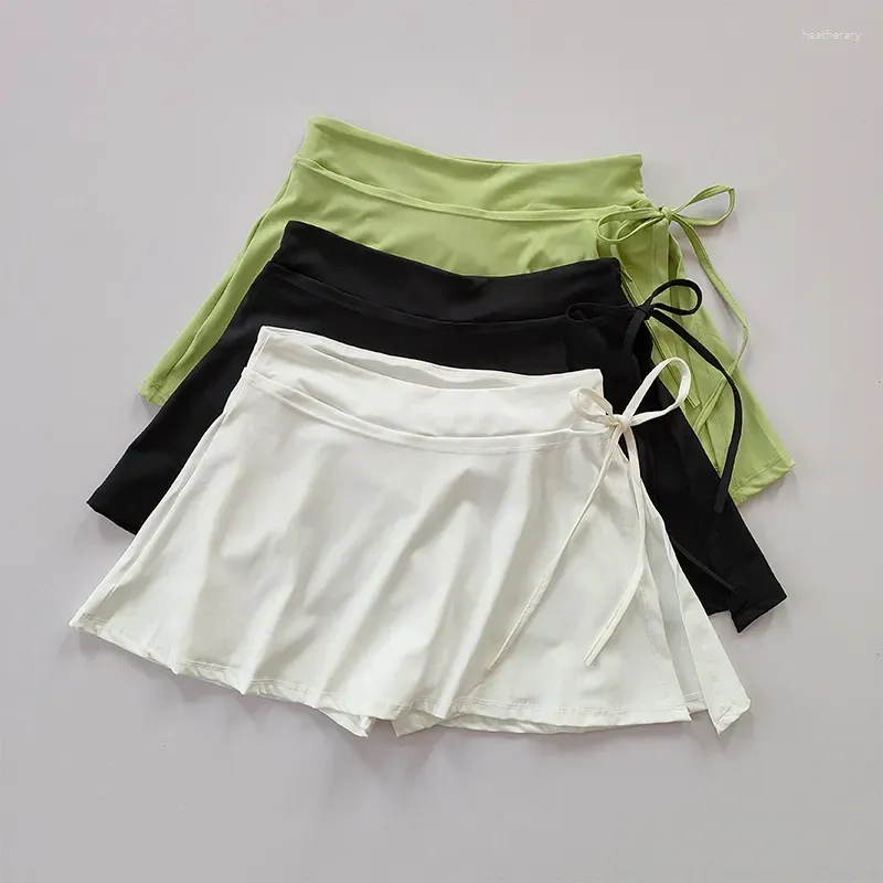 Active Shorts Sports Yoga Skirt Badminton Tennis Pants Half-body Quick Drying Pocket Side Split Strap For Outwear