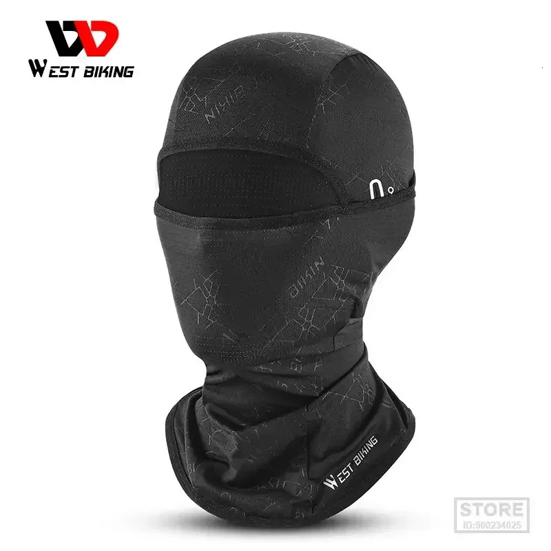 WEST BIKING Summer Outdoor Cycling Balaclava Full Face Sun Protection Mask MTB Motorcycle Ice Silk Caps UPF 50 Cooling Sport Ge 240102