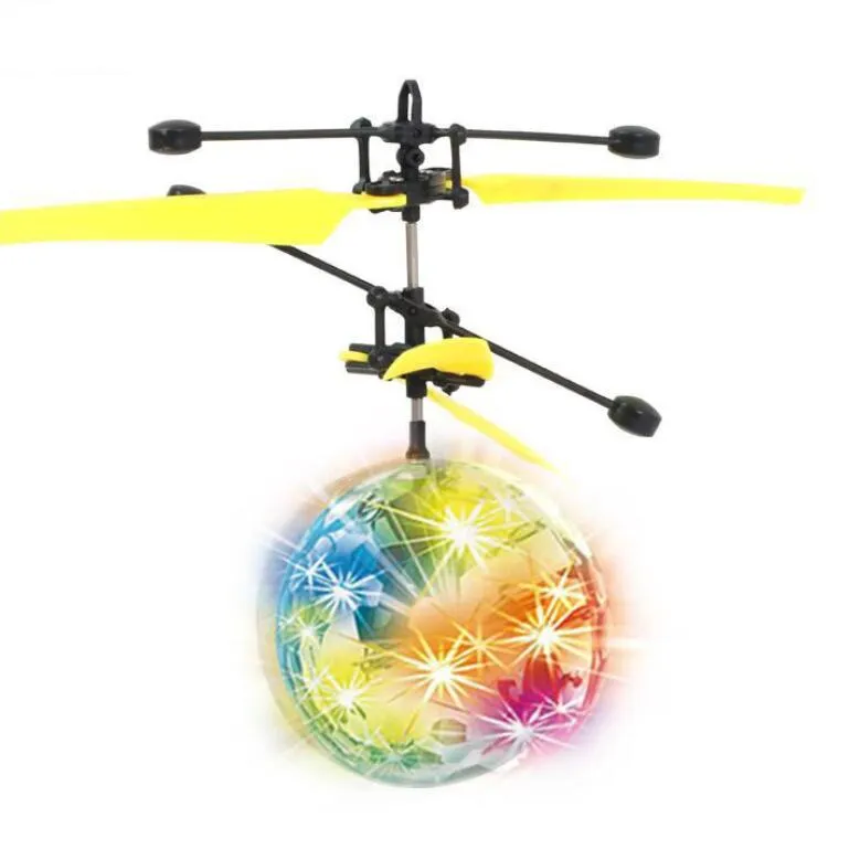 Led brinquedos voadores bola recarregável ilumina acima bolas drone helicóptero de indução infravermelha brinquedo presentes iluminados