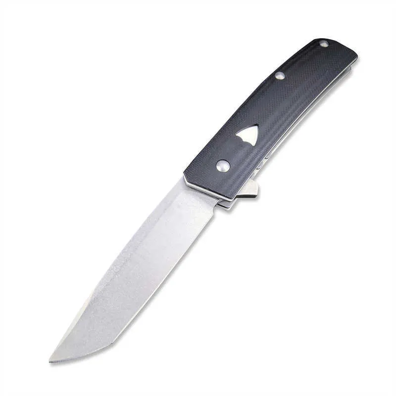 Cuchillo de bolsillo táctico con mango Tengu 601 G10, hoja de acero inoxidable para acampar, EDC, caza, plegable