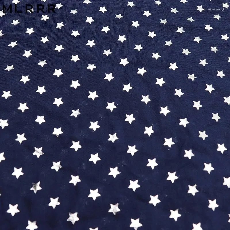 Bufandas MLRRR Moda Estampado Largo Estampado De Plata Pequeña Estrella De Cinco Puntas Bufanda Para Mujer Chal (azul oscuro)