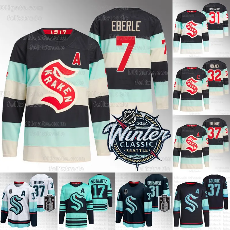 2024 Camisas Clássicas de Inverno Kraken Jersey Matty Beniers Philipp Grubauer Yanni Gourde 7 Eberle Shane Wright Jaden Schwartz Morgan Geekie Ryan Donato Matty Beniers