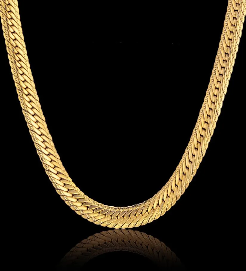 Tutta la catena d'oro lunga vintage per uomo Collana a catena Hip Hop 8MM Colore oro Spessore Collane con cordolo Men039s Gioielli Colar Coll5680066