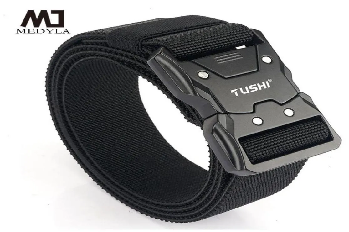 Official Genuine Tactical Belt Metal Buckle Quick Release Elastic Casual Tooling Training Mens Trousers6670018