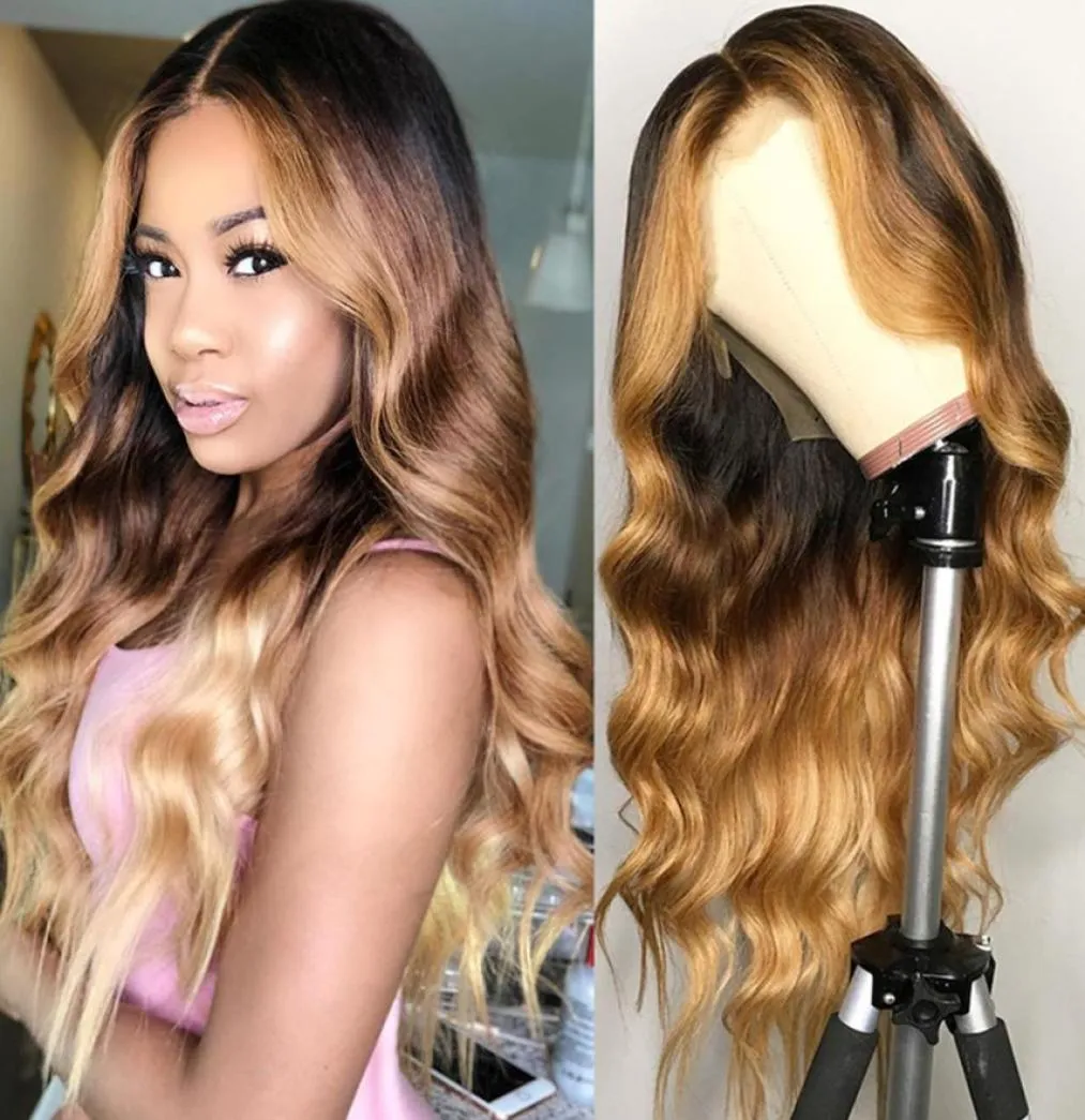 iShow T1b 4 27 Body Wave Omber Color 30 131 Human Hair Spets Front Wigs PREPLUCED 360 LACE frontala Wigs9730293