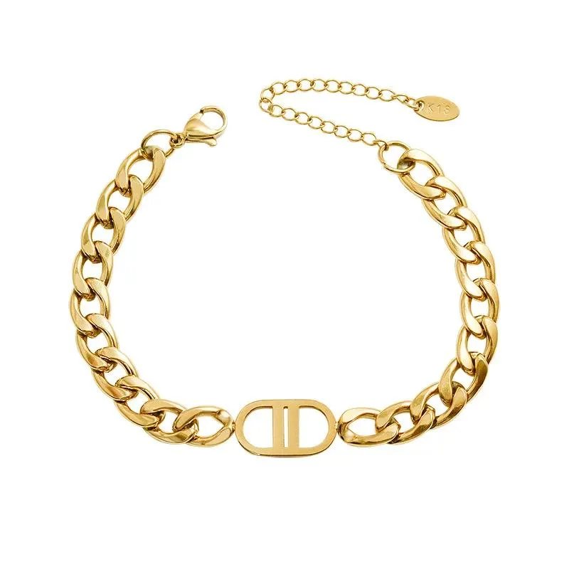 Bracelets mode populaire personnalisé lettre B chaîne épaisse collier Bracelet ensemble de bijoux cadeau pour les femmes fête anniversaire de mariage
