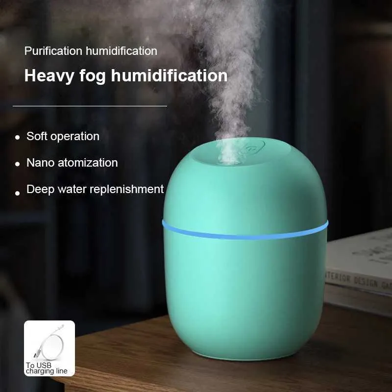 Humidificateurs Diffuseur d'huile essentielle USB portatif d'humidificateur d'air de 200ML avec la lampe à LED romantique grande machine d'aromathérapie de fabricant de brume de voiture de jet