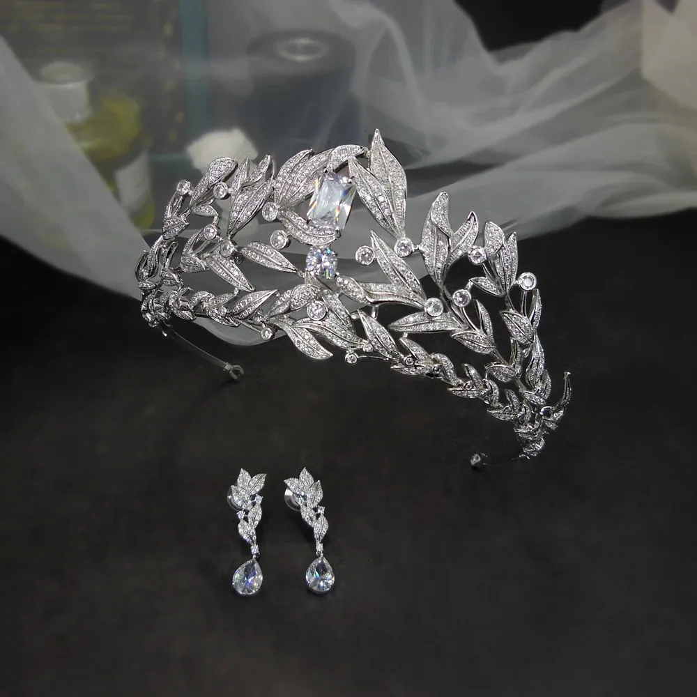 3A Zircon Cubic tiara Zirconia Crown Crown Crowns Wedding Hair Jewelry Cz Coroa Novia Bijoux Cheveux Wedding Hair Association 240102