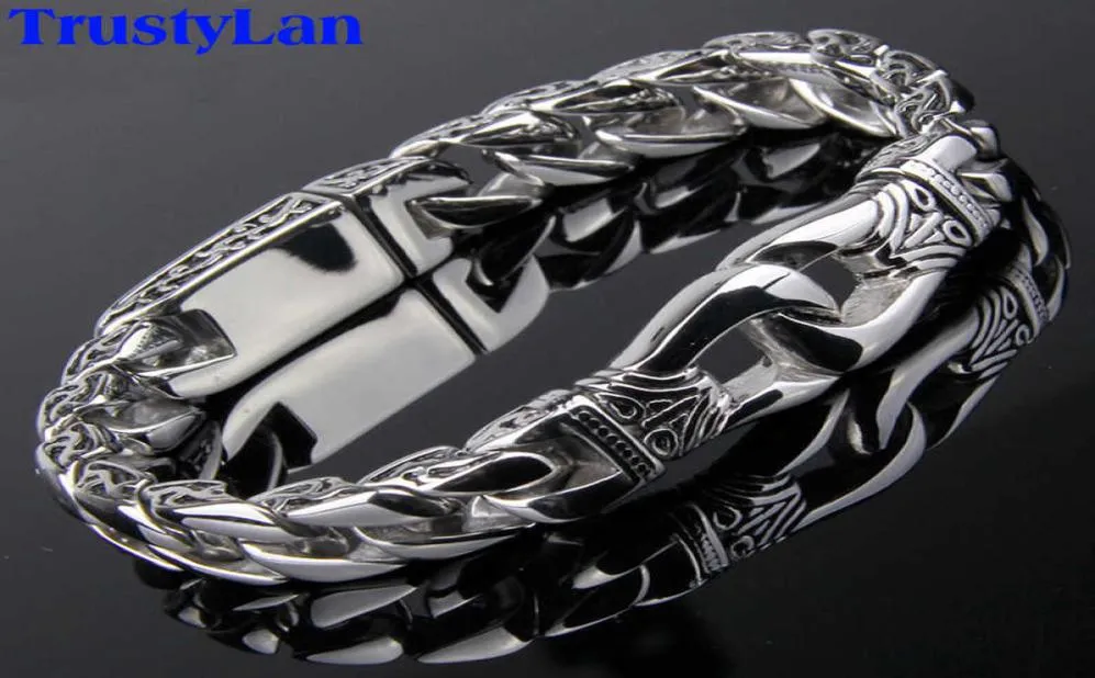 Fashion Stainless Steel Charm Bracelet Men Vintage Totem Men039s Bracelets On Hand Male Viking Jewelry Jewellery Mannen Armband1012767