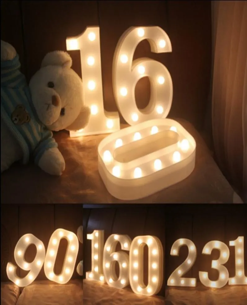 Zahlen-Nachtlichter für Schlafzimmer, Geburtstage, Party-Dekoration, Lampe, LED-Nachtlampen, batteriebetrieben, 3D-Nachtlichter, Nummer 1341416