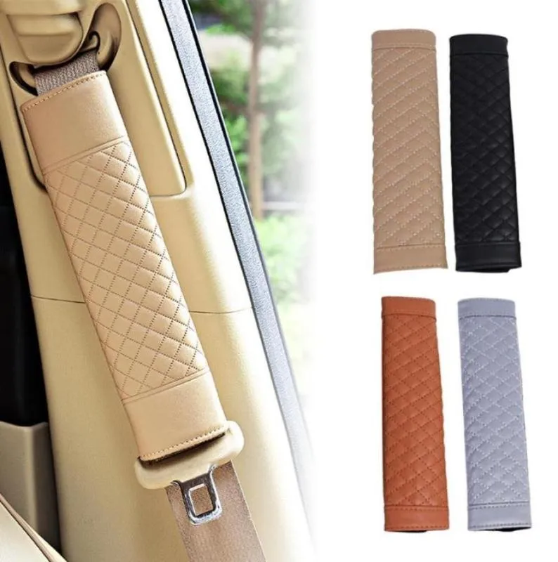 1 Pair Stylish Car Safety Seat Belt Faux Leather Shoulder Strap Pad Cushion Cover Belt Protector for Adults Kids7511050