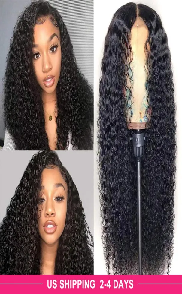 Ishow 28 30 40inch 180 250 High Density 44 Human Hair Wigs PrePlucked Transparent Lace Closure Wig StraightKinky Curly Body Wa1204944