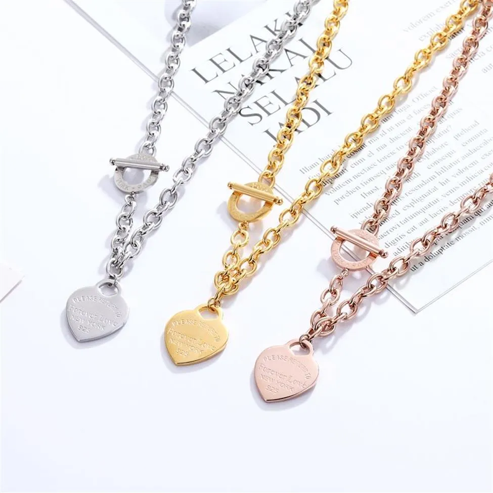 Pendant Necklaces Exquisite Forever Love Heart Pendant Necklace Fashion Necklace for women Gold Silver Color Wedding Jewelry1806