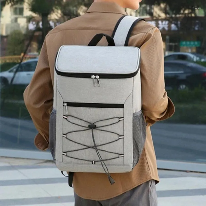 Mochilas escolares 4XFF Cooler mochila grande capacidade-piquenique almoço isolado portátil
