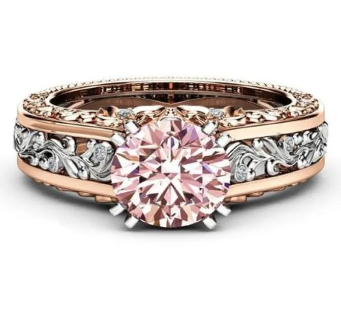 2018 новое модное кольцо из 18-каратного розового золота, трендовое цветное кольцо с камнем, топазом, цвет шампанского, целое9256657