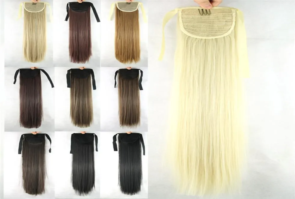 55cm Long Synthetic Clip in Ponytail 10 Colors Simulation Human Hair ponytails perruques de cheveux humains Pelucas MW0559760151