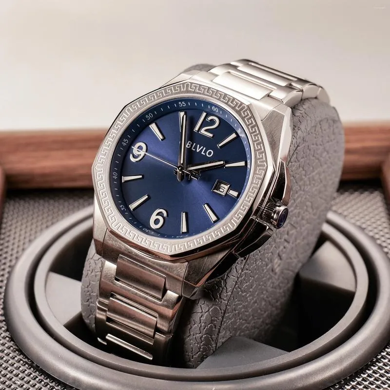 Armbandsur oblvlo Original Men's 316l Steel Mechanical Arm Wristwatch Watertof Automatic Watch for Men Clock Relogio Masculino Cam-Sim