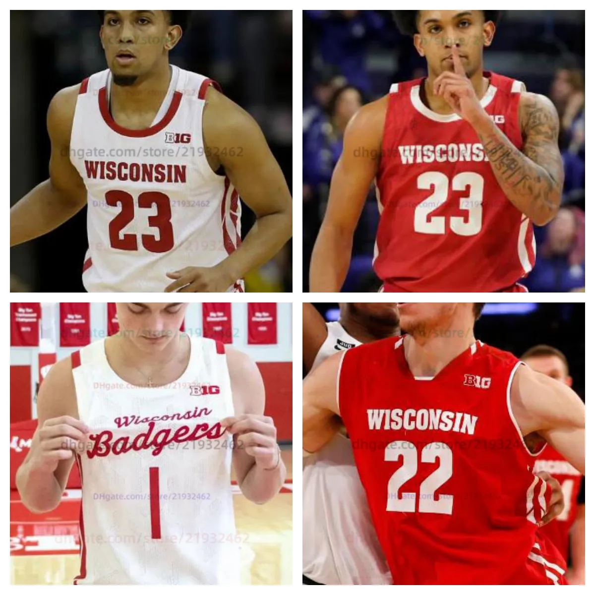 Maglia da basket Customzied Chucky Hepburn Wisconsin Badgers Personalizza qualsiasi nome Numero Uomo Donna Maglie giovanili TUTTO CUCITO 2 AJ Storr 3 Connor Essegian 5 Tyler Wahl