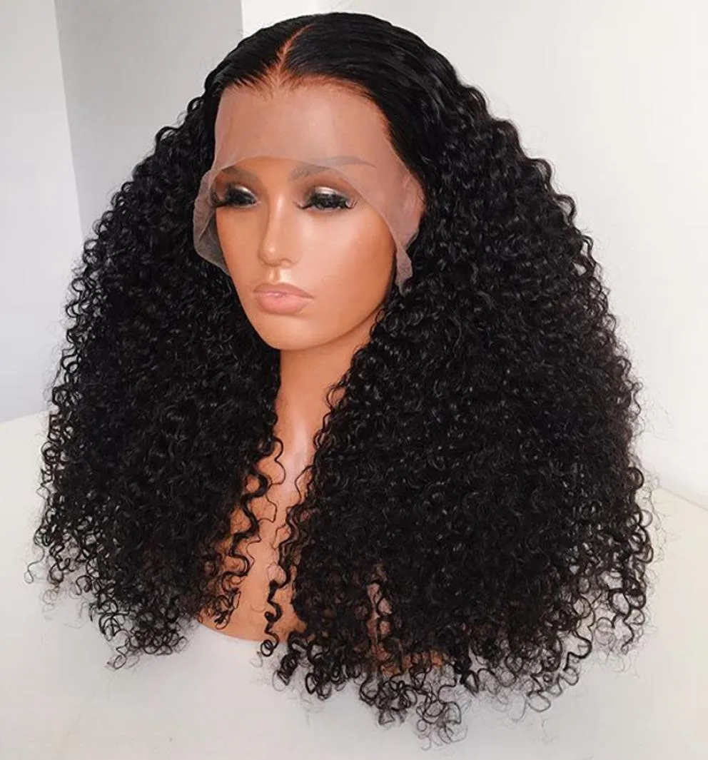 Kinky Curly 13x6 Koronkowe przednie ludzkie peruki włosy Preucked Natural Weline 360 ​​Peruka czołowa Brazylijskie dziewicze włosy kręcone pełne koronki3439076