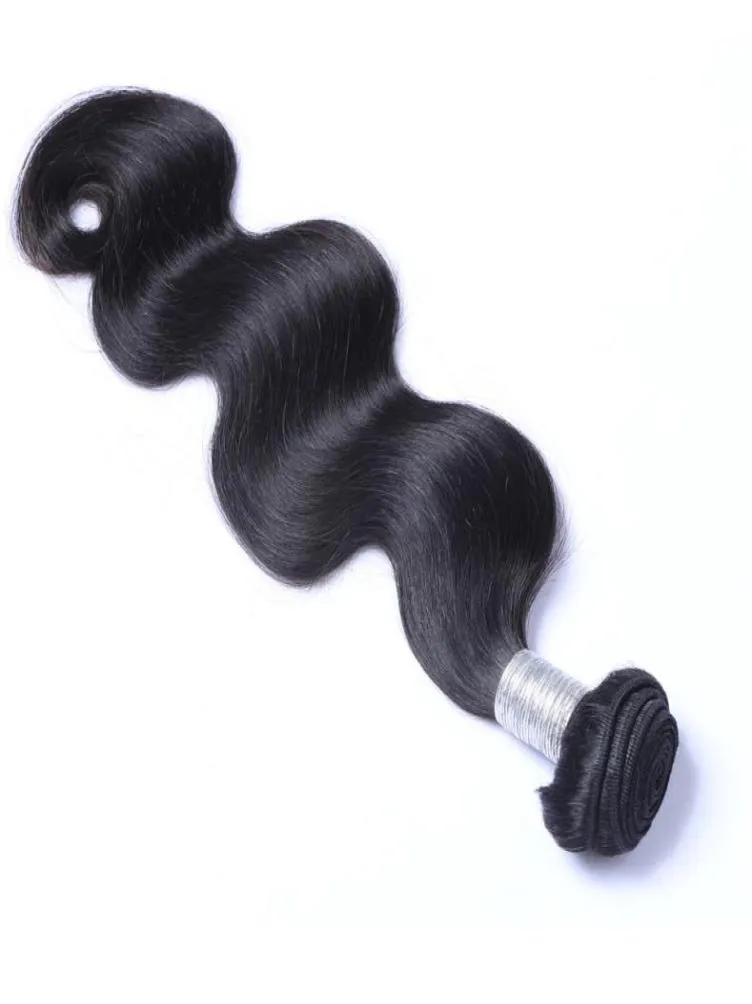 Cabelo humano virgem indiano onda corporal não processado cabelo remy tece tramas duplas 100g pacote 1 pacote pode ser tingido branqueado 4538416