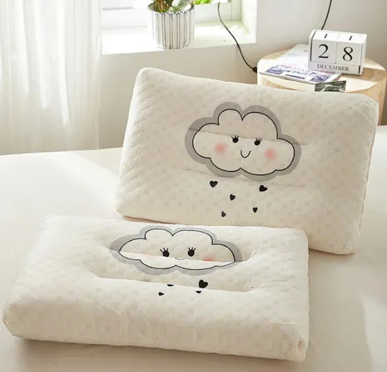 Kids Pillow Natural Latex Baby Bed Pillows For Sleeping Cartoon Printing Children Pillows For 0-12 Years Old 240102