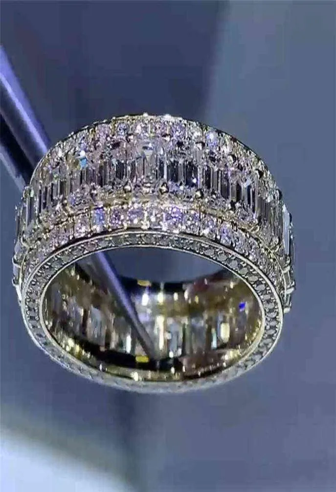 Choucong gioielli di marca di lusso in argento sterling 925 con riempimento completo T taglio principessa topazio bianco CZ pietre preziose con diamanti partito Moissanite donne8104863