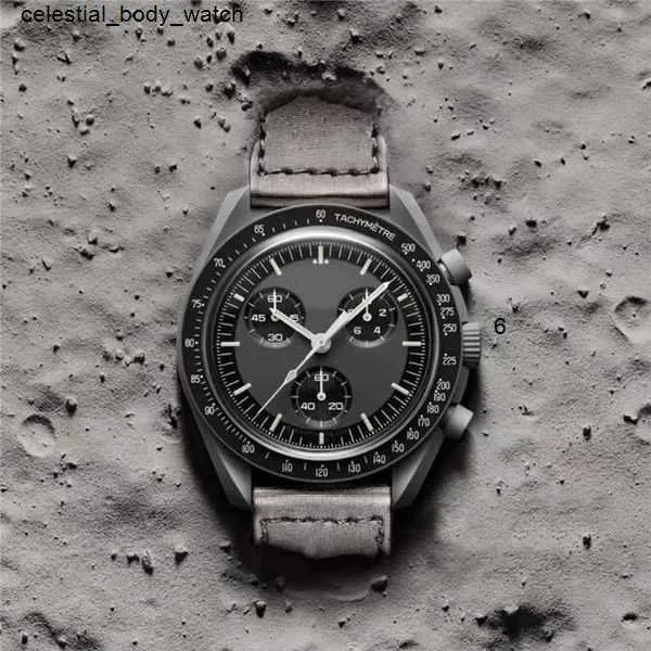 produits en acier Moonswatch Bioceramic Quarz Chronograph Montre homme femme Mission To Mercury Nylon Montre de luxe James Montre de luxe Édition Limitée mât LJ9S